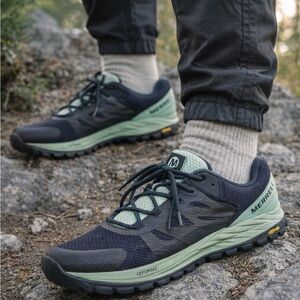 Merrell Antora 2 Trail Running Shoes Women’s 10 Black Mint Vibram Hiking